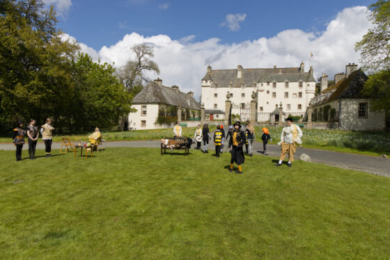 Photograph of the Wine Glass Lawn and Traquair House